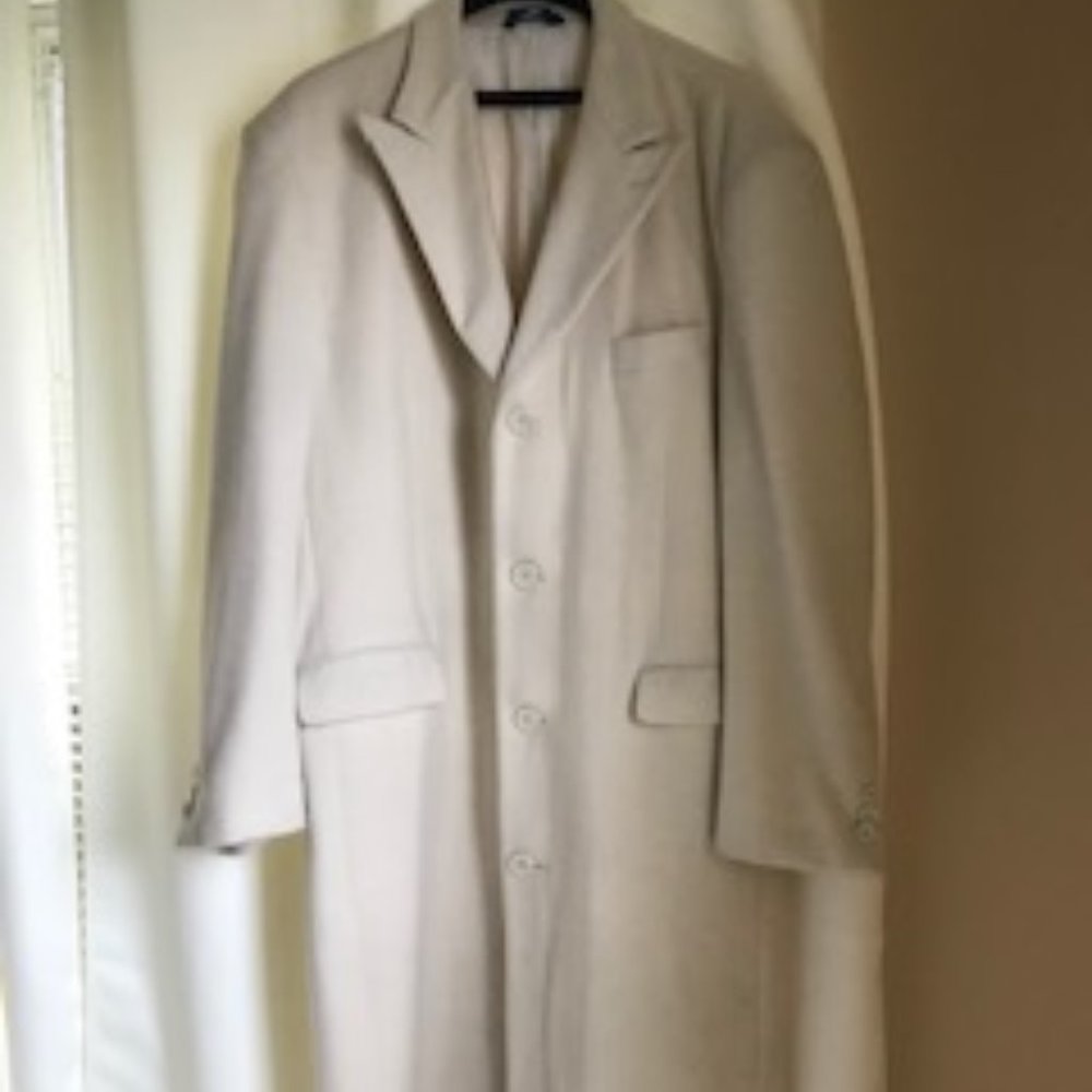 MENS GIORGIO BRUTINI IVORY WOOL COAT 42R